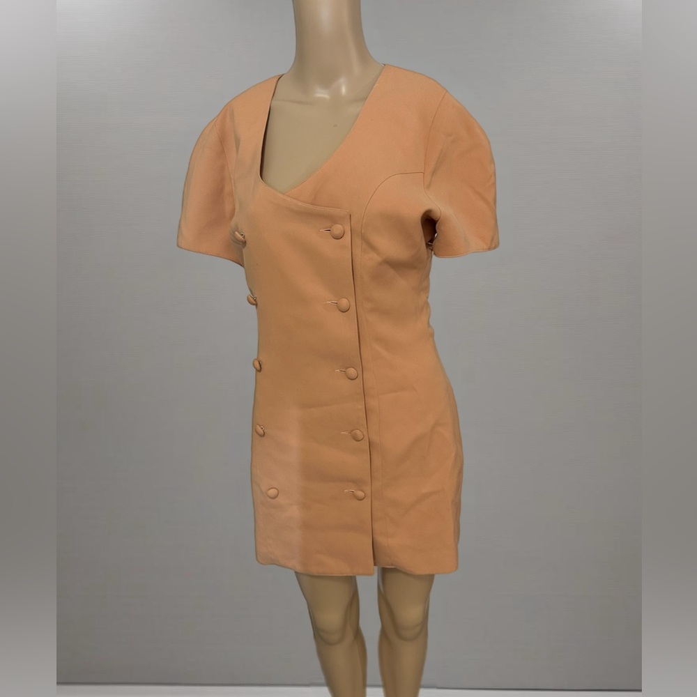 RARE VTG Faust Made In France Orange Wool Dress Buttons Collector